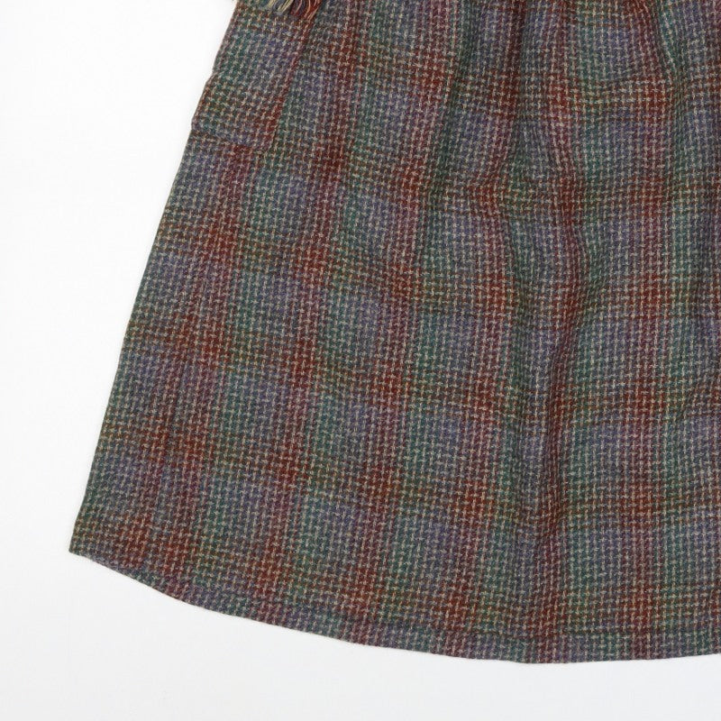 Country Set Teens Multicoloured Size 12 Wool Tweed A-Line Knee Skirt
