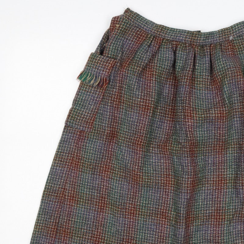 Country Set Teens Multicoloured Size 12 Wool Tweed A-Line Knee Skirt