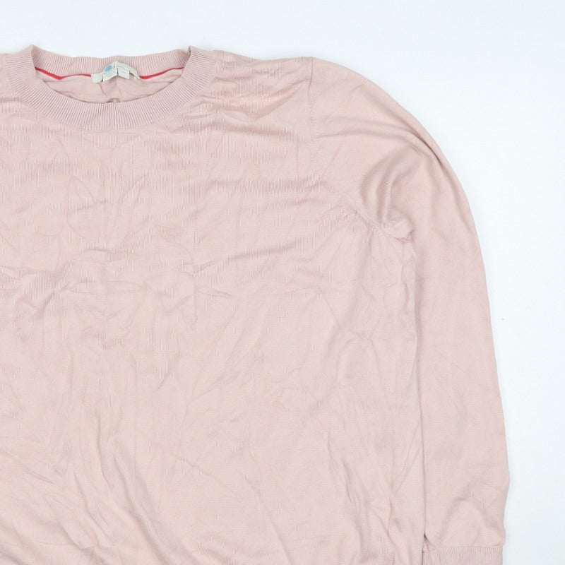 Boden Women Pink XL Cotton Blend Crew Neck Pullover Jumper