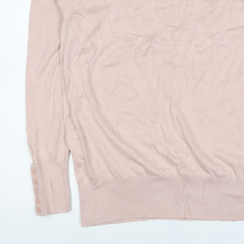 Boden Women Pink XL Cotton Blend Crew Neck Pullover Jumper
