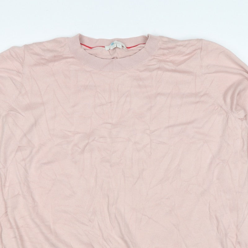 Boden Women Pink XL Cotton Blend Crew Neck Pullover Jumper