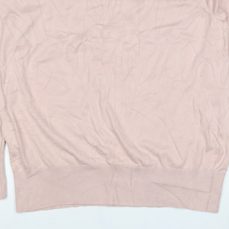 Boden Women Pink XL Cotton Blend Crew Neck Pullover Jumper