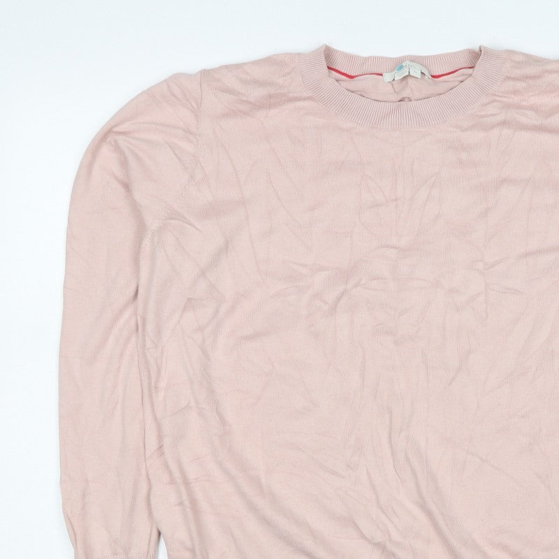 Boden Women Pink XL Cotton Blend Crew Neck Pullover Jumper