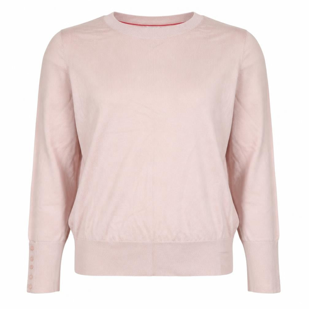Boden Women Pink XL Cotton Blend Crew Neck Pullover Jumper