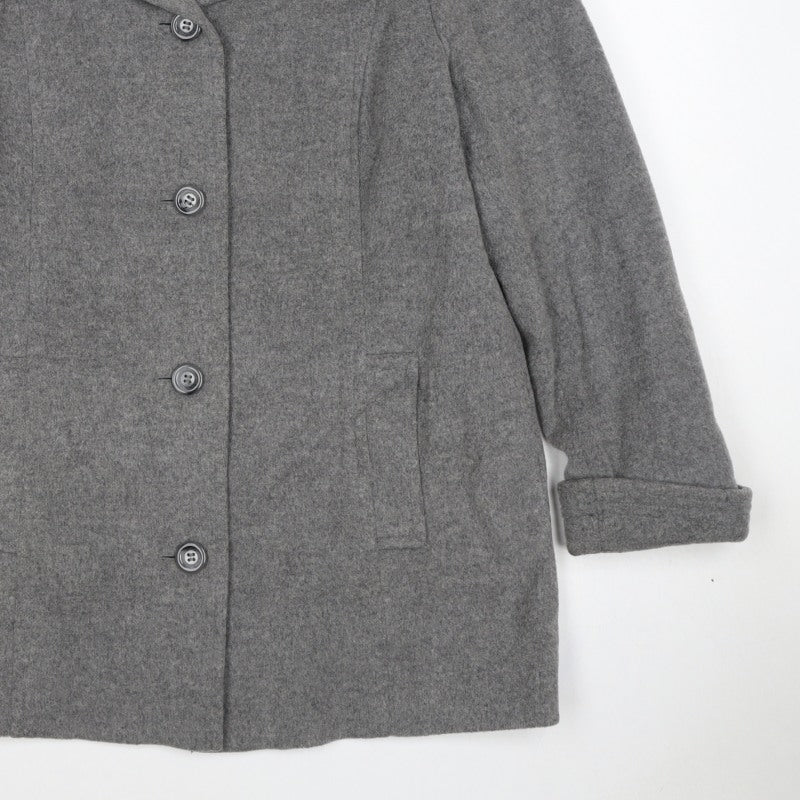 Marks and Spencer Women Grey Wool Blend Mid-Length Coat UK 14