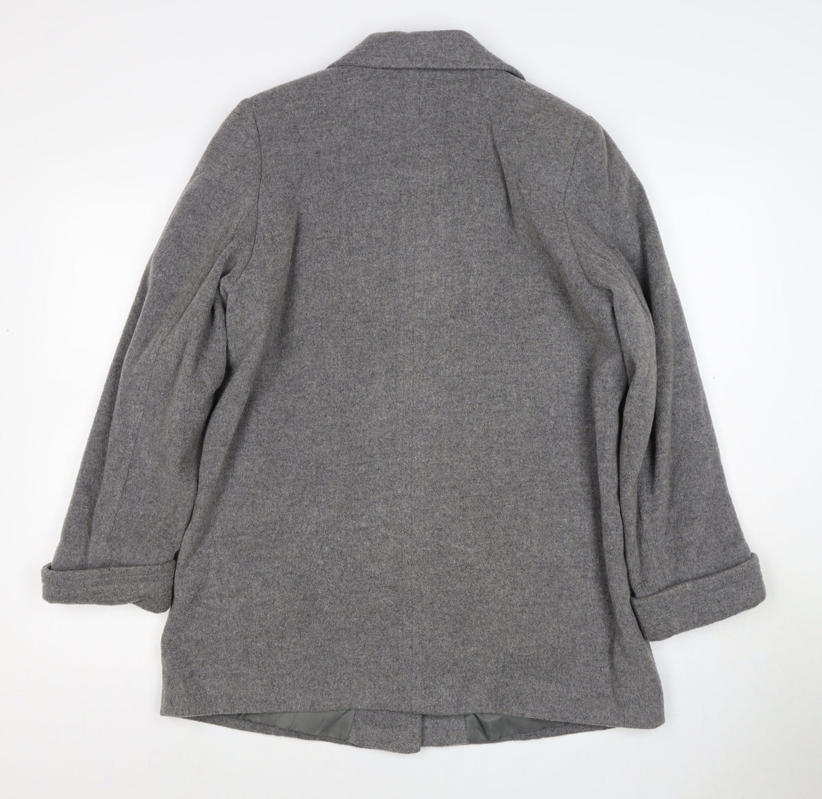 Marks and Spencer Women Grey Wool Blend Mid-Length Coat UK 14