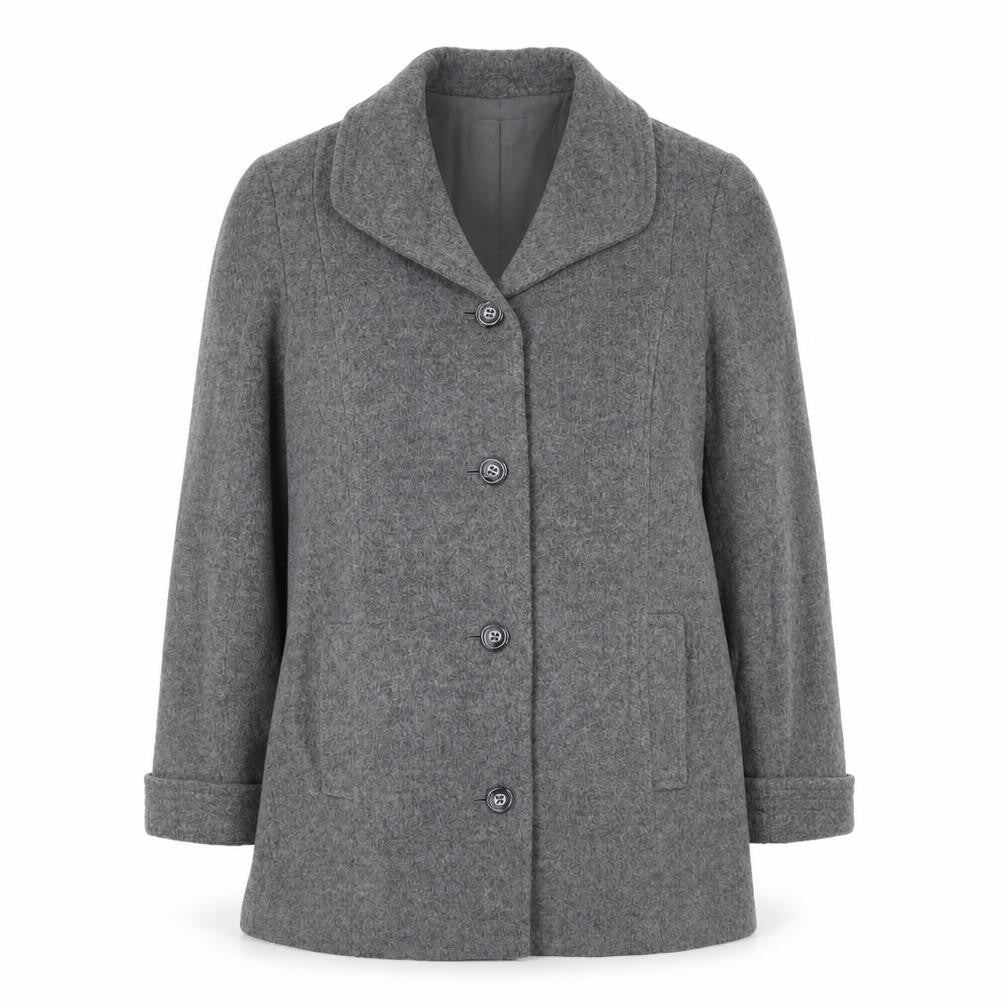 Marks and Spencer Women Grey Wool Blend Mid-Length Coat UK 14