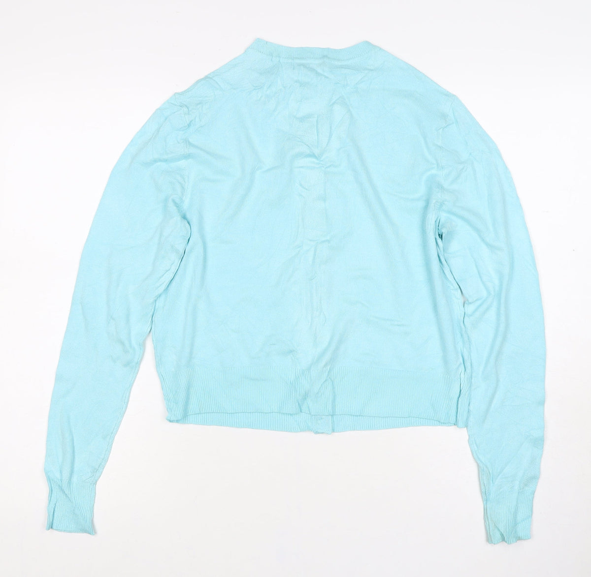 Marks & Spencer Women Blue Size 10 Button Cardigan Long Sleeve