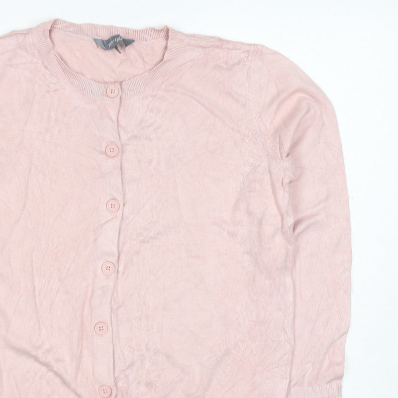 Principles Women’s Pink Size 12 Button Front Round Neck Knit Cardigan