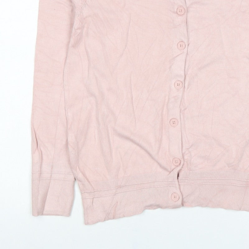 Principles Women’s Pink Size 12 Button Front Round Neck Knit Cardigan