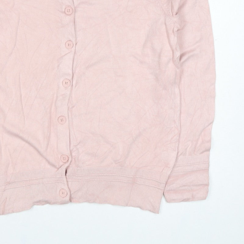 Principles Women’s Pink Size 12 Button Front Round Neck Knit Cardigan