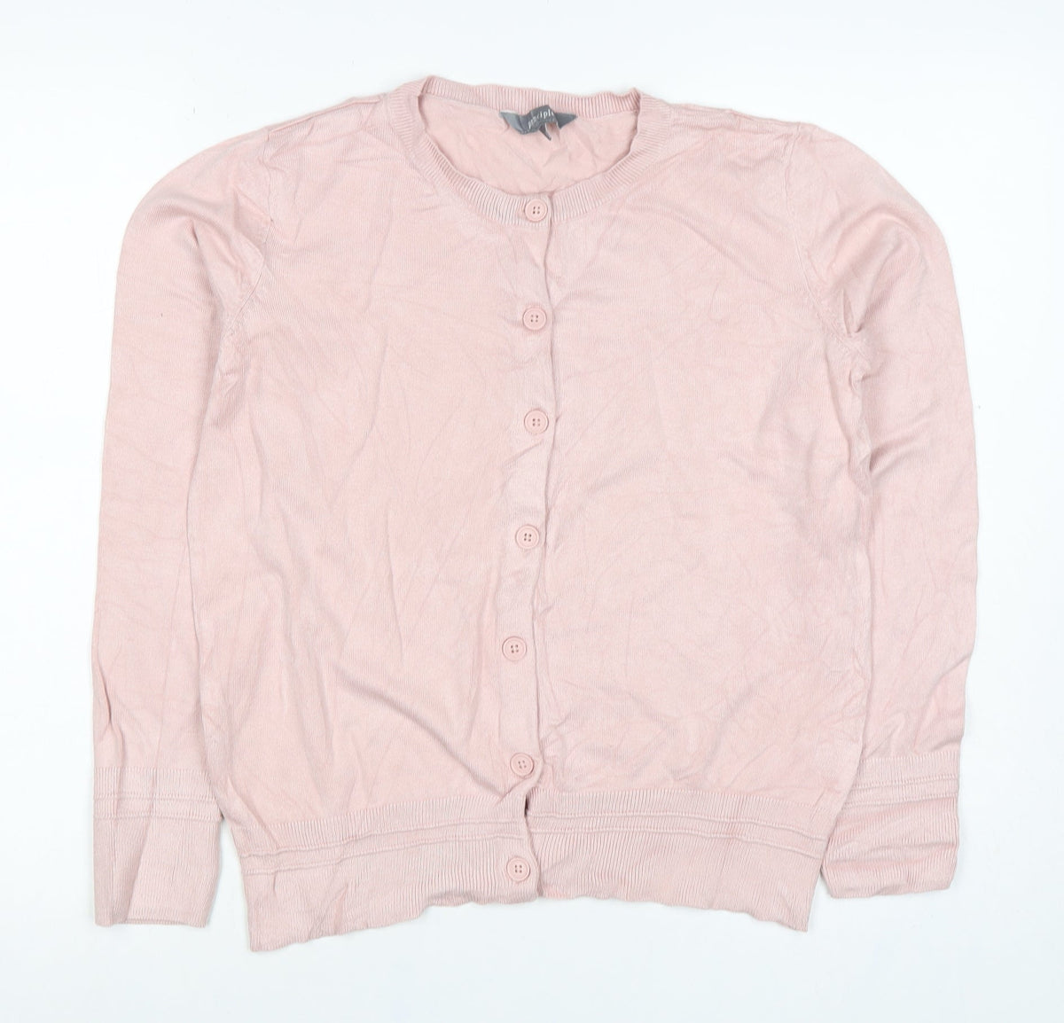 Principles Women’s Pink Size 12 Button Front Round Neck Knit Cardigan