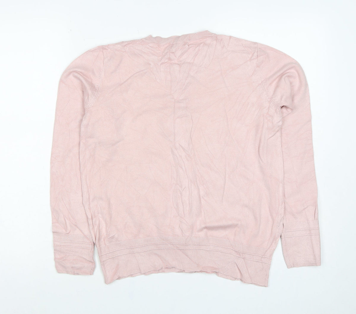 Principles Women’s Pink Size 12 Button Front Round Neck Knit Cardigan