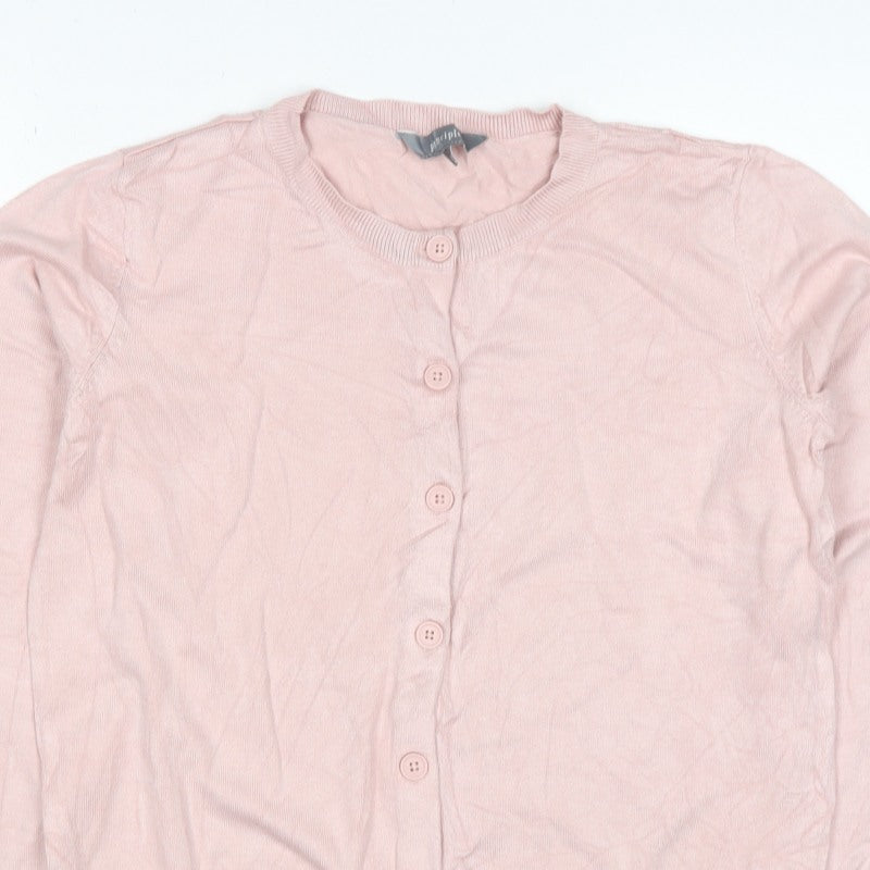 Principles Women’s Pink Size 12 Button Front Round Neck Knit Cardigan