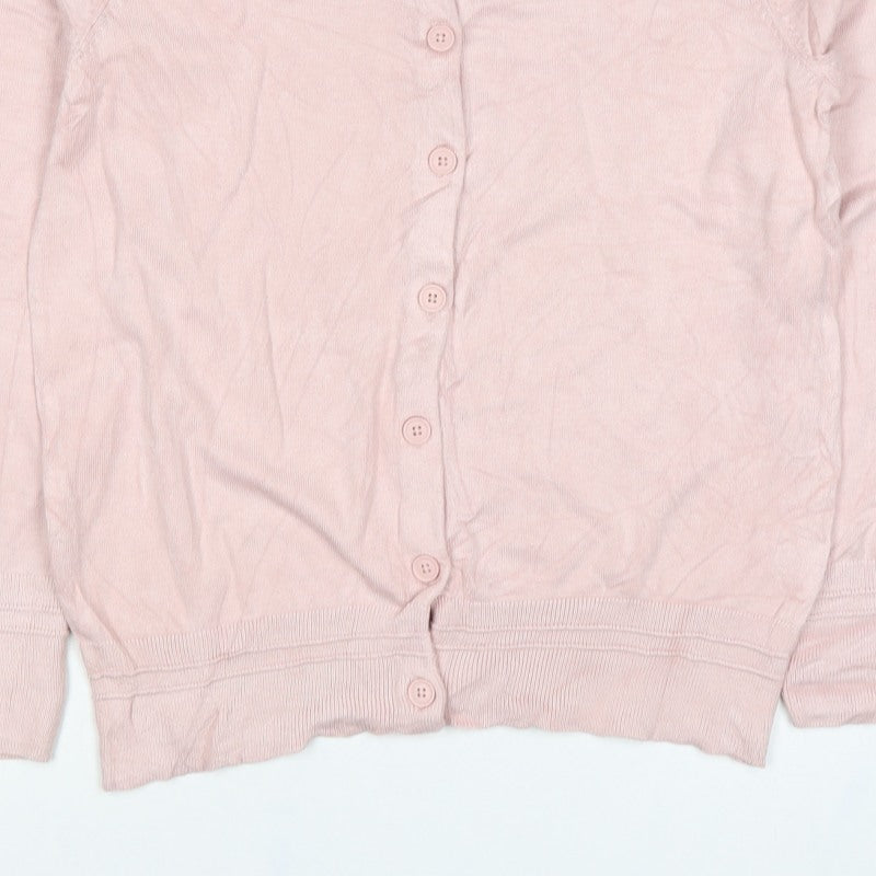 Principles Women’s Pink Size 12 Button Front Round Neck Knit Cardigan