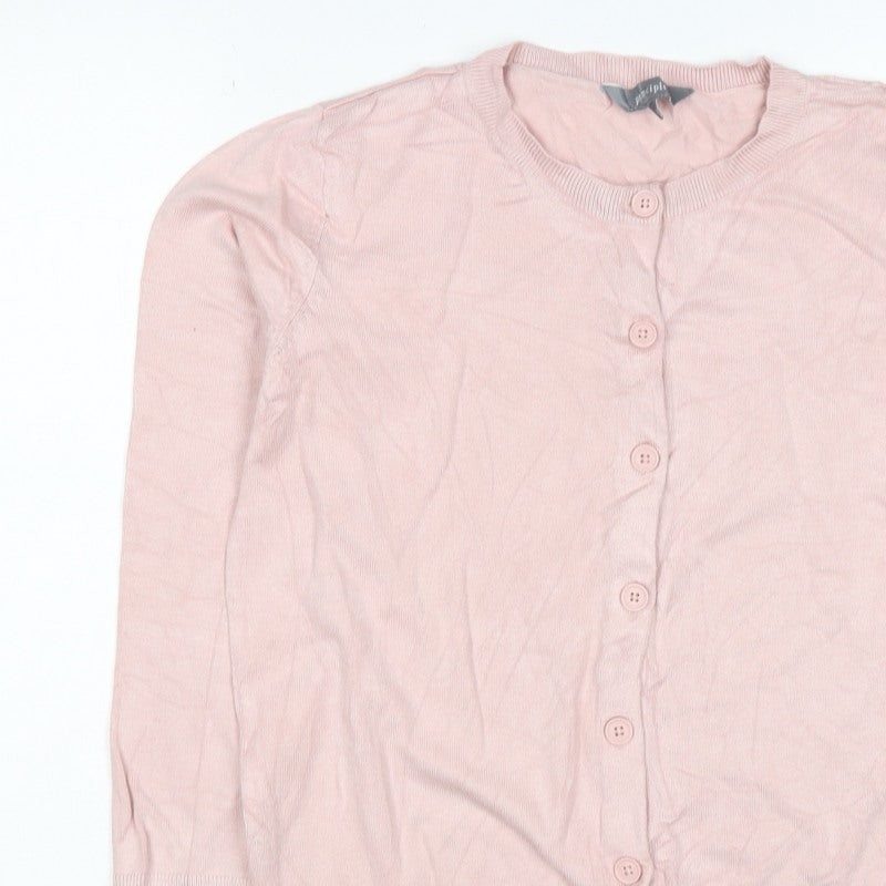 Principles Women’s Pink Size 12 Button Front Round Neck Knit Cardigan
