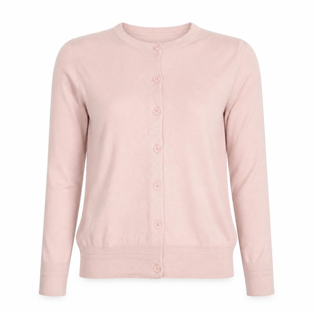 Principles Women’s Pink Size 12 Button Front Round Neck Knit Cardigan