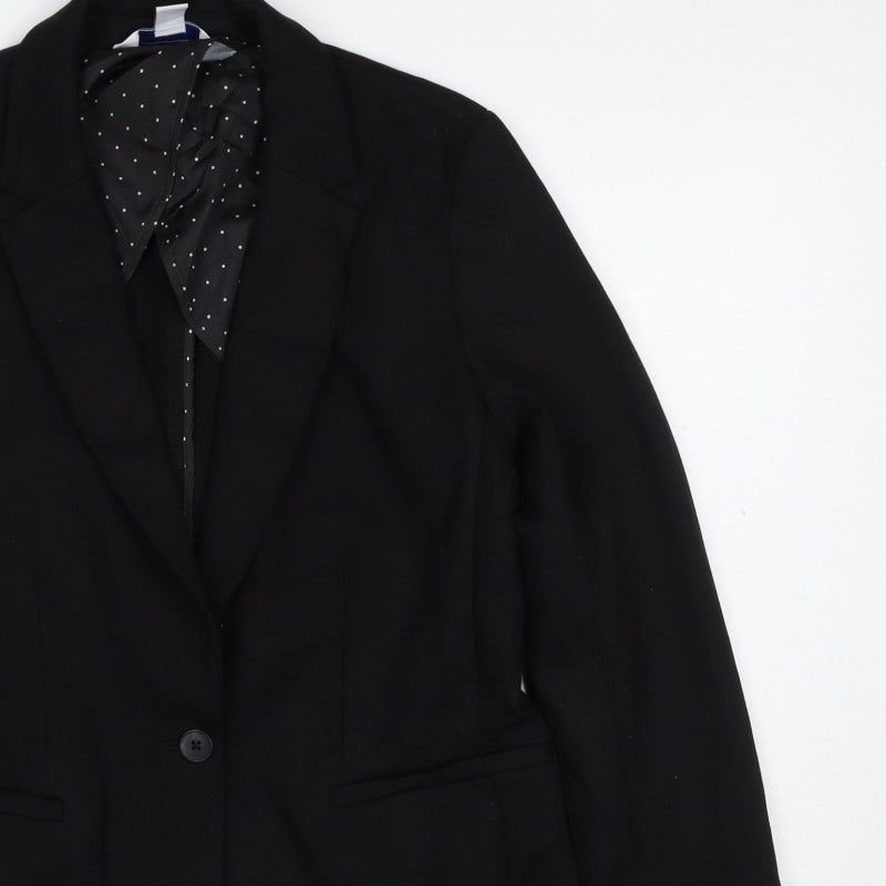 Old Navy Women’s Black M Single-Breasted Notch Lapel Blazer Jacket