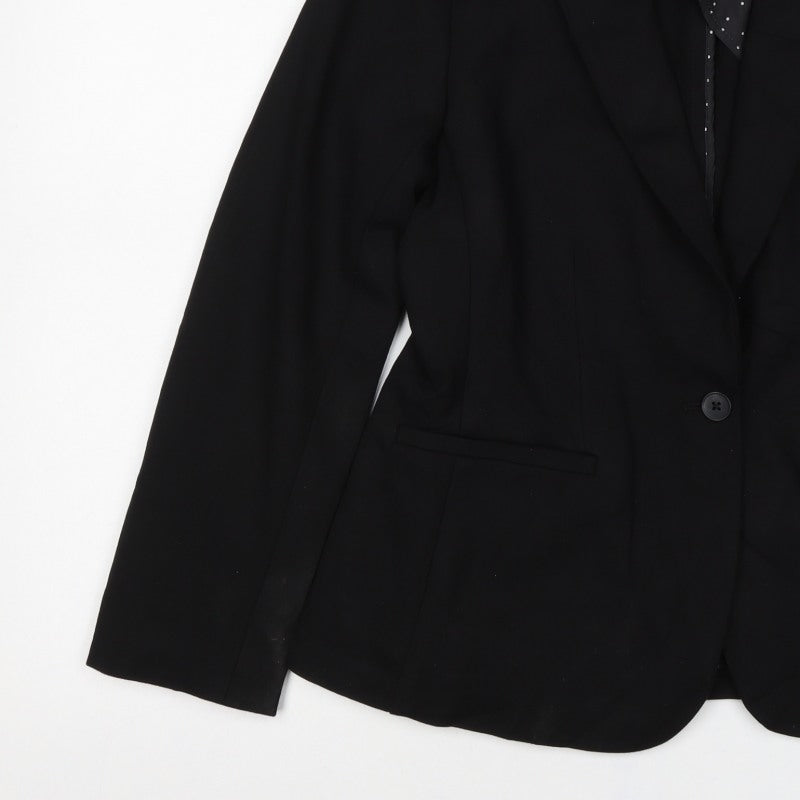 Old Navy Women’s Black M Single-Breasted Notch Lapel Blazer Jacket