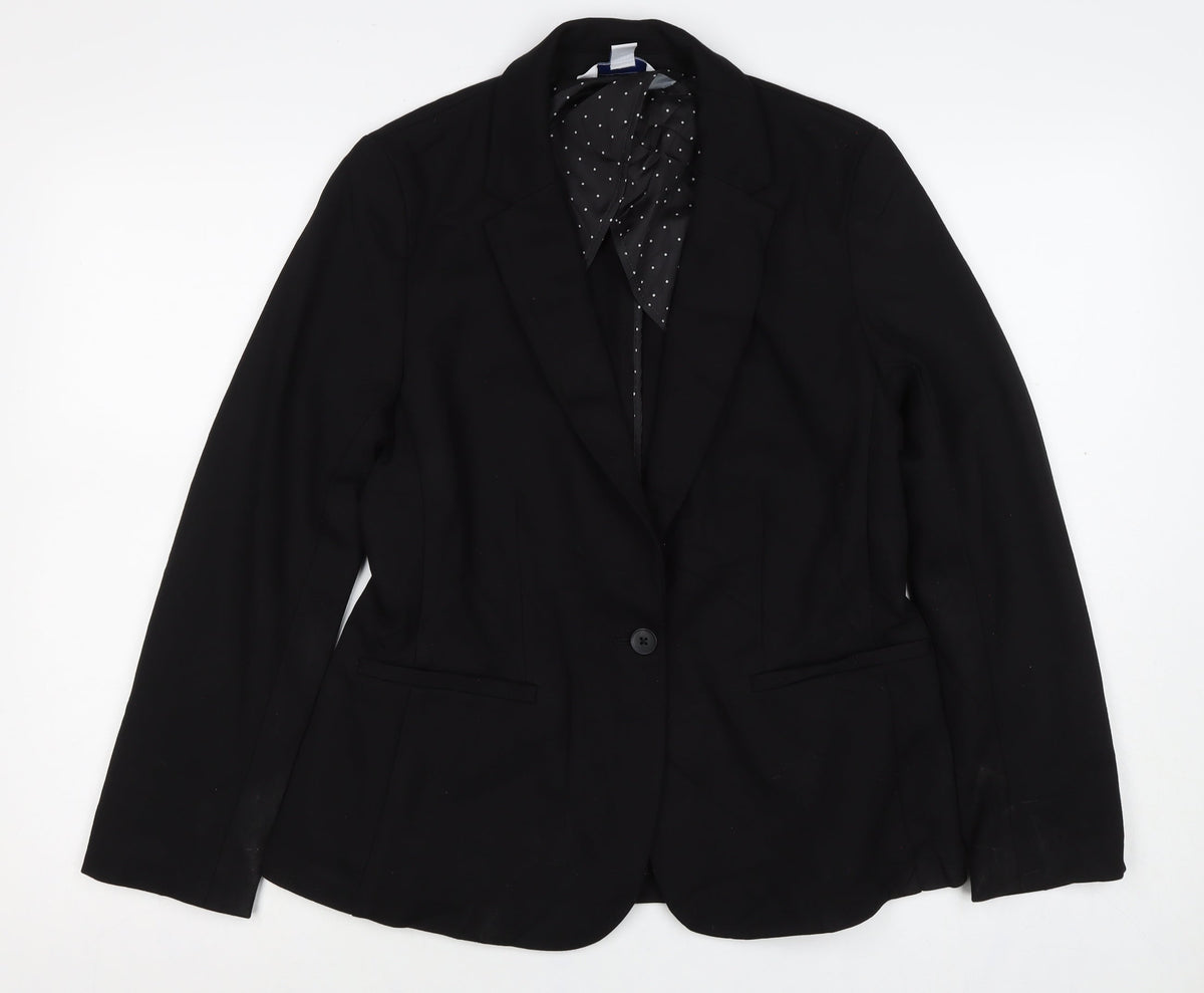 Old Navy Women’s Black M Single-Breasted Notch Lapel Blazer Jacket