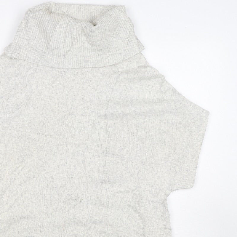 Mint Velvet Women Grey S Sleeveless Roll Neck Wool Blend Jumper