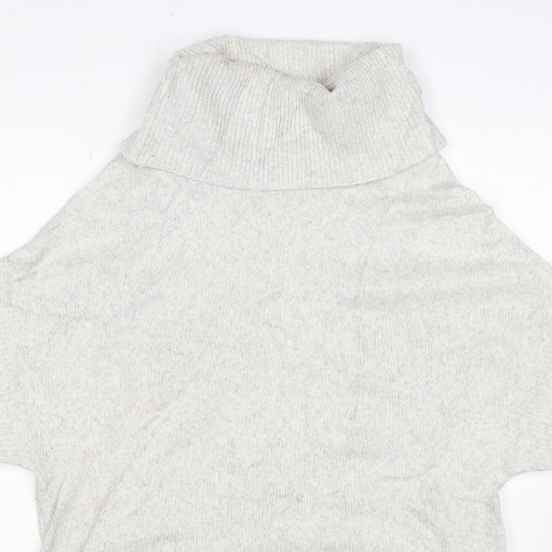 Mint Velvet Women Grey S Sleeveless Roll Neck Wool Blend Jumper