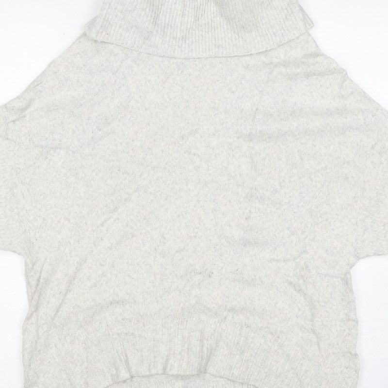 Mint Velvet Women Grey S Sleeveless Roll Neck Wool Blend Jumper