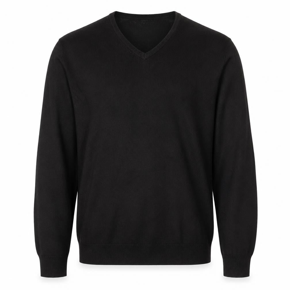 Bosideng Men's Black L V-Neck Acrylic Knit Pullover Jumper