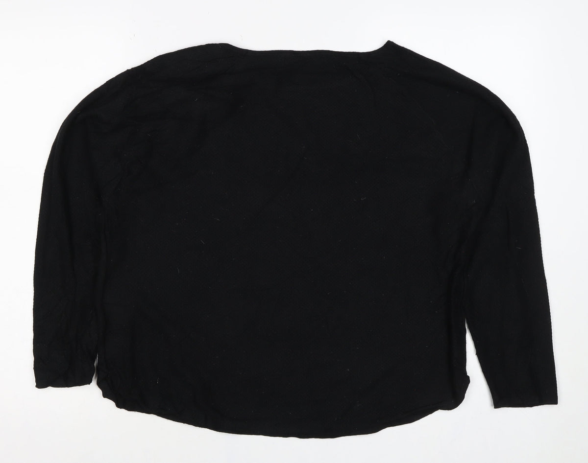 Marks & Spencer Women Black UK 18 Cashmere Crew Neck Pullover Jumper