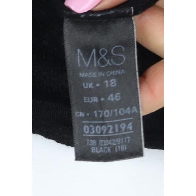 Marks & Spencer Women Black UK 18 Cashmere Crew Neck Pullover Jumper