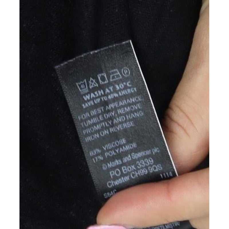 Marks & Spencer Women Black UK 18 Cashmere Crew Neck Pullover Jumper