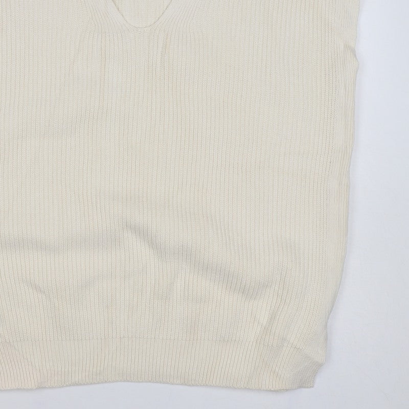 Marks & Spencer Women Ivory M Cashmere Blend V-Neck Knit Vest