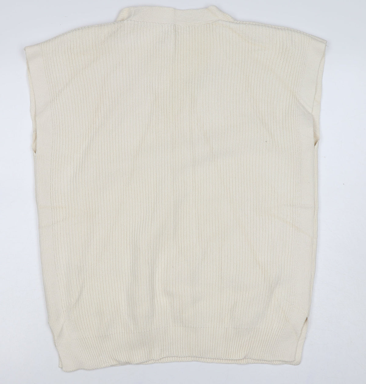 Marks & Spencer Women Ivory M Cashmere Blend V-Neck Knit Vest