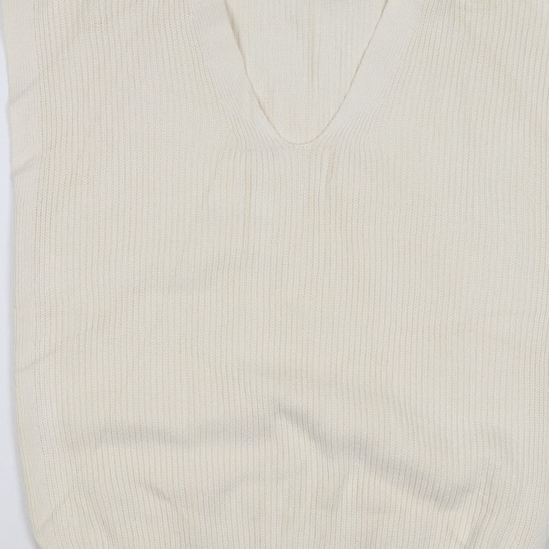 Marks & Spencer Women Ivory M Cashmere Blend V-Neck Knit Vest