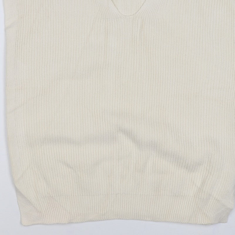 Marks & Spencer Women Ivory M Cashmere Blend V-Neck Knit Vest