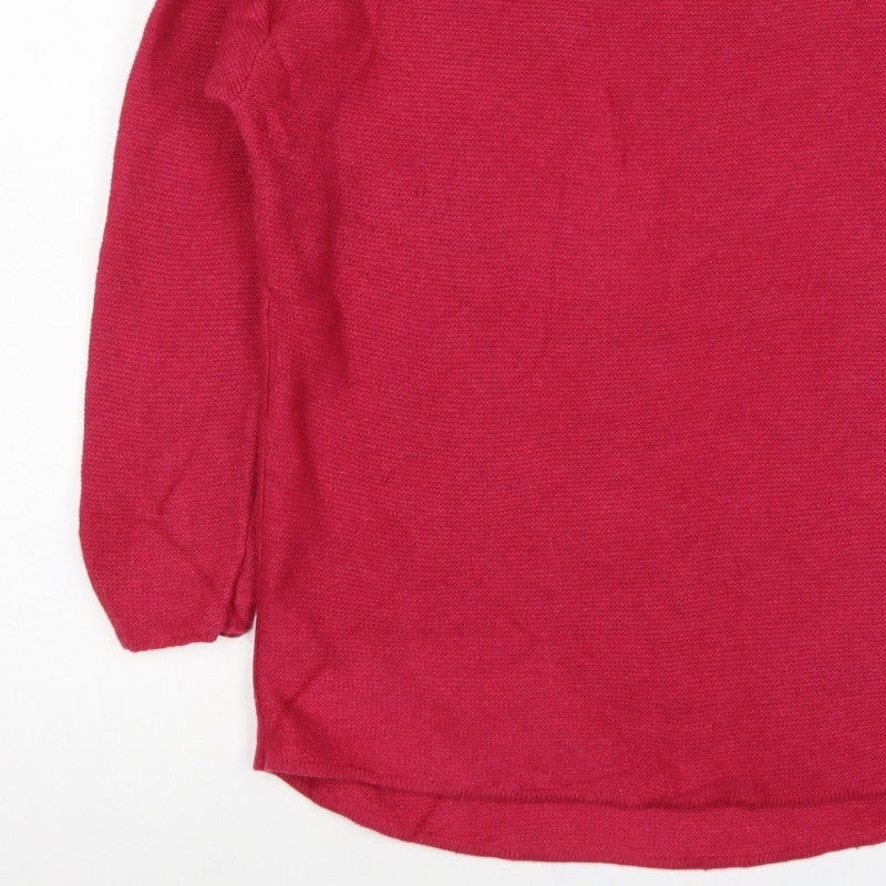 Seasalt Cornwall Women Red UK 18 Wool Knit Round Neck Pullover Jumper