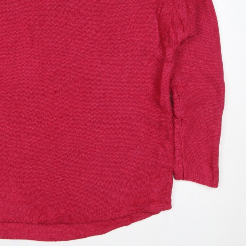 Seasalt Cornwall Women Red UK 18 Wool Knit Round Neck Pullover Jumper