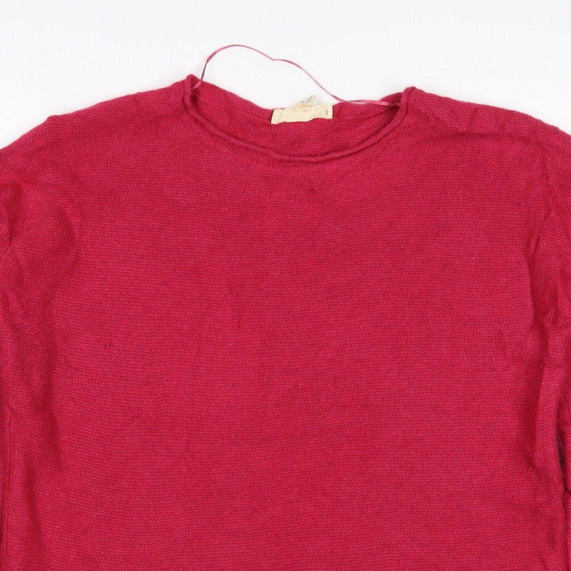 Seasalt Cornwall Women Red UK 18 Wool Knit Round Neck Pullover Jumper