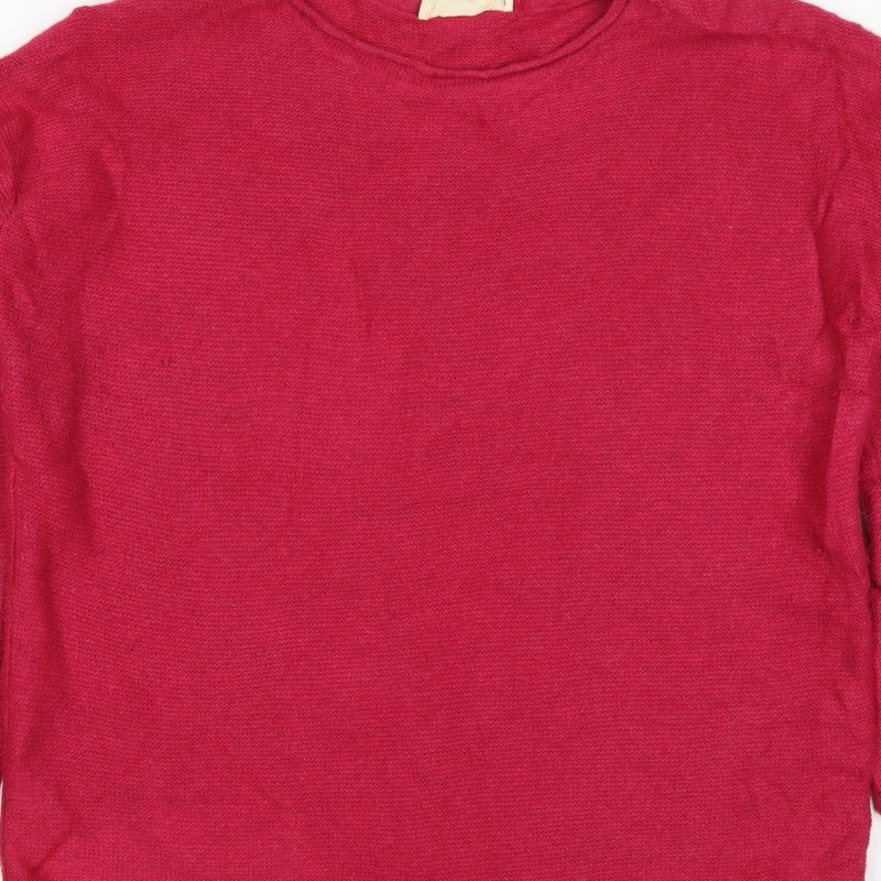 Seasalt Cornwall Women Red UK 18 Wool Knit Round Neck Pullover Jumper