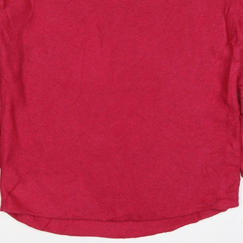 Seasalt Cornwall Women Red UK 18 Wool Knit Round Neck Pullover Jumper