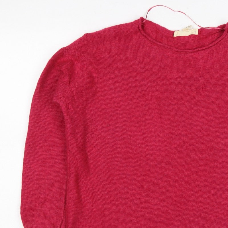 Seasalt Cornwall Women Red UK 18 Wool Knit Round Neck Pullover Jumper