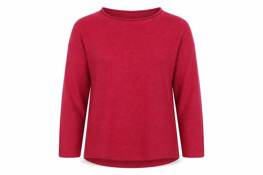 Seasalt Cornwall Women Red UK 18 Wool Knit Round Neck Pullover Jumper