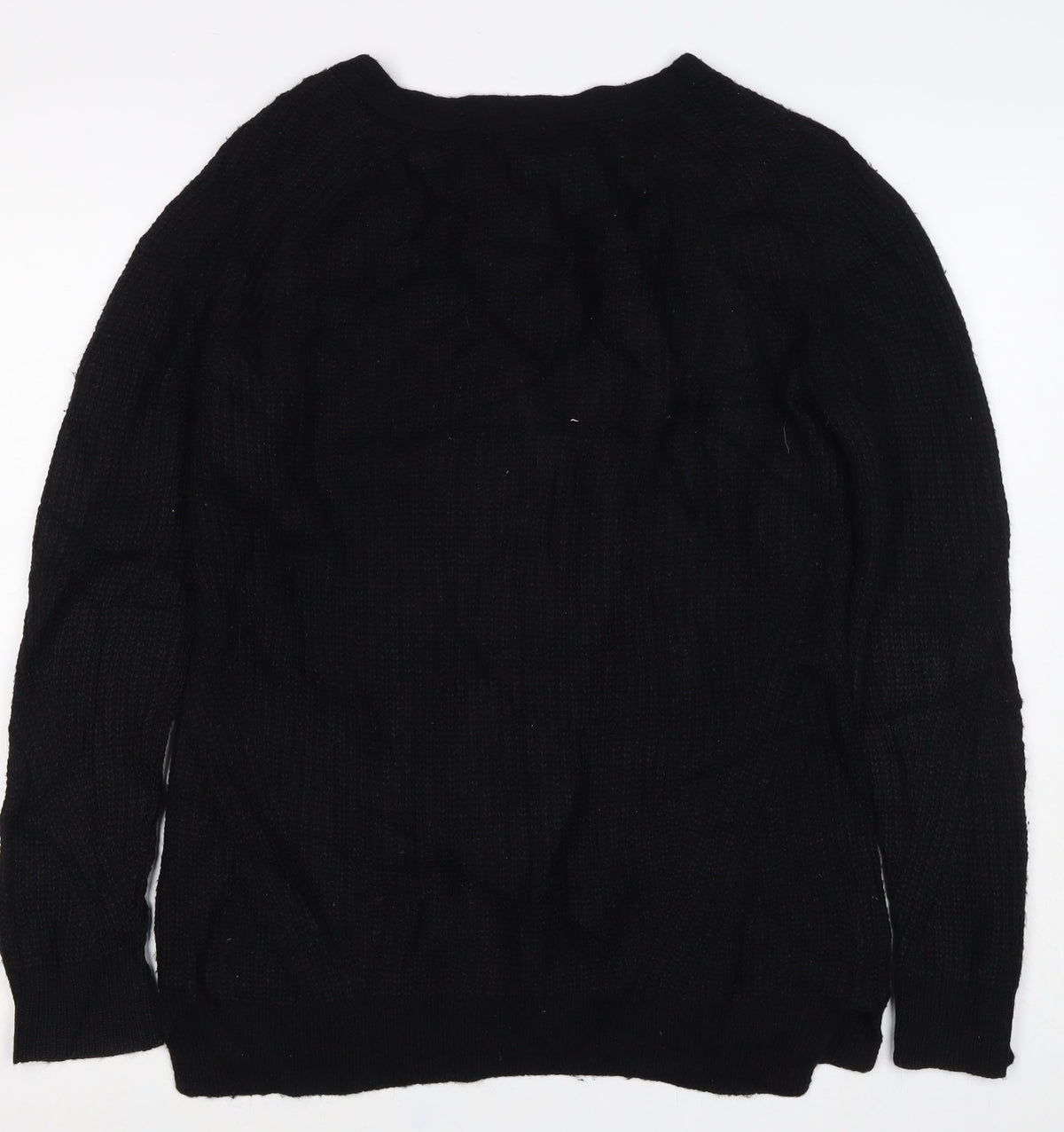 AllSaints Women’s Black S V-Neck Button Knit Cardigan