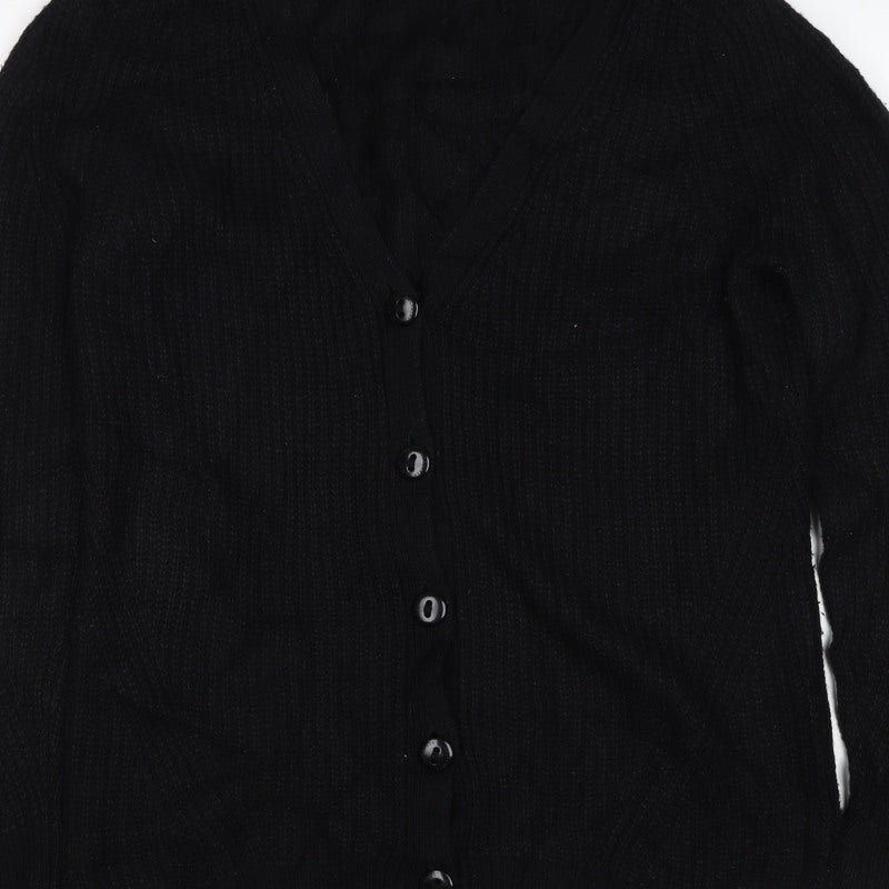 AllSaints Women’s Black S V-Neck Button Knit Cardigan