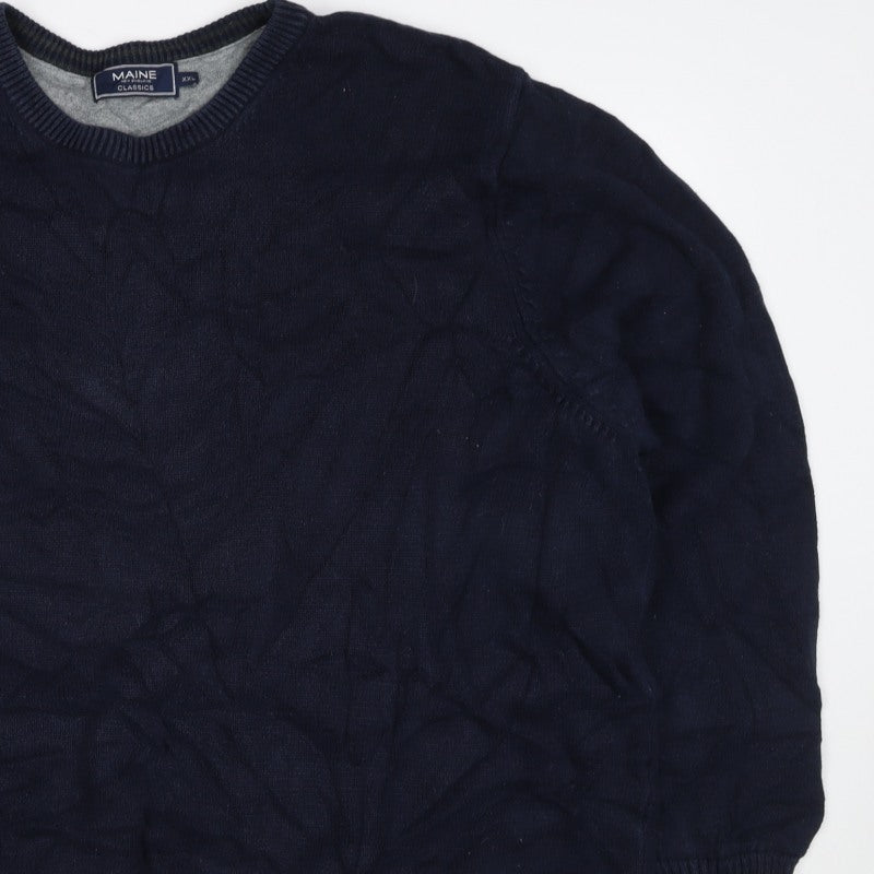 Maine New England Men’s Blue 2XL Cotton Crew Neck Pullover Jumper