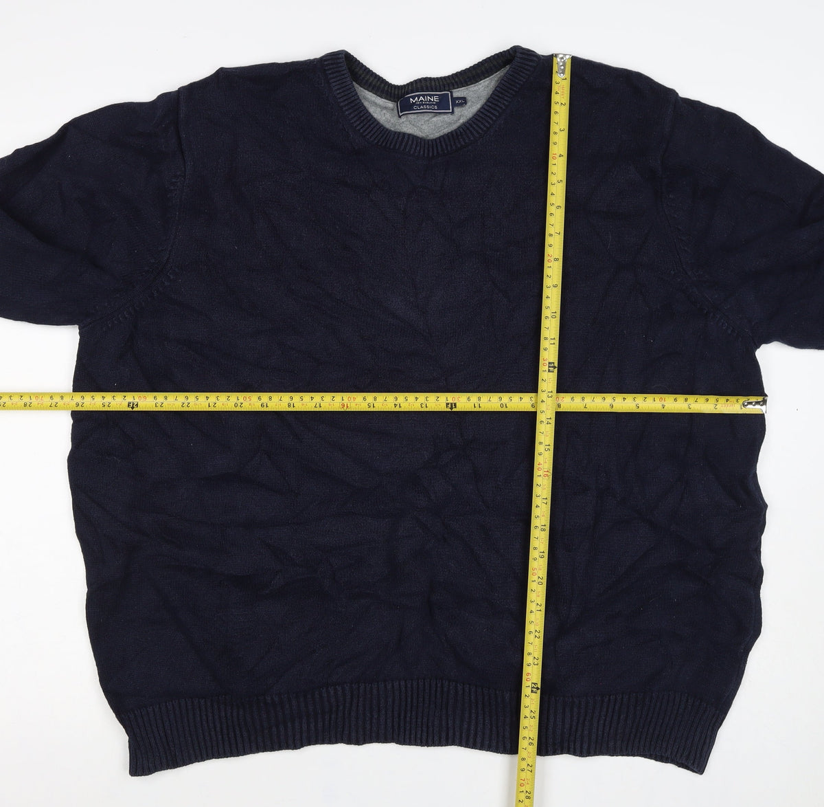 Maine New England Men’s Blue 2XL Cotton Crew Neck Pullover Jumper