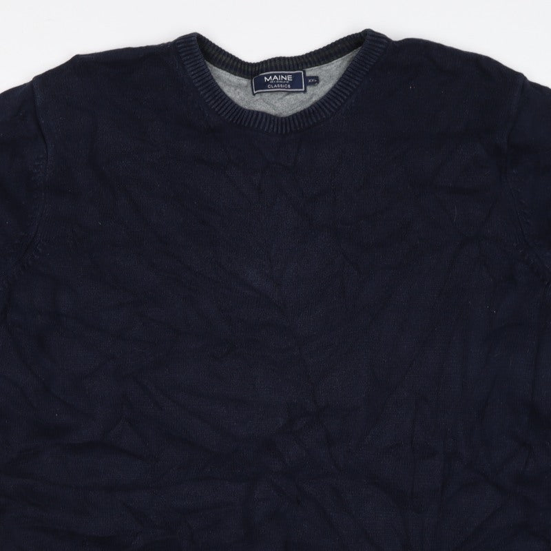 Maine New England Men’s Blue 2XL Cotton Crew Neck Pullover Jumper
