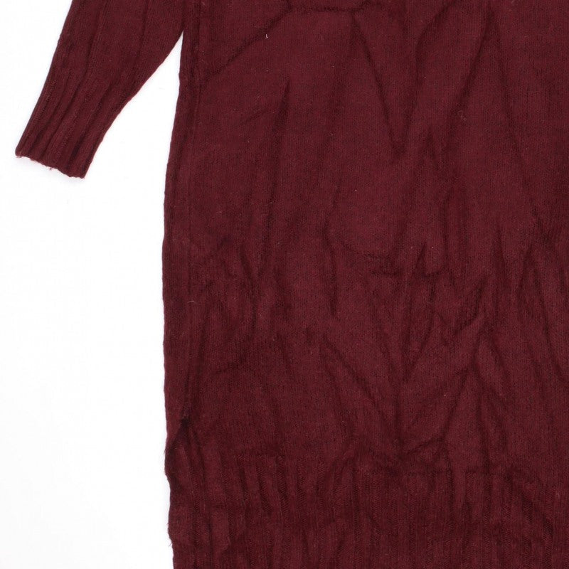New Look Women’s Red S Cable Knit Roll Neck Jumper Dress