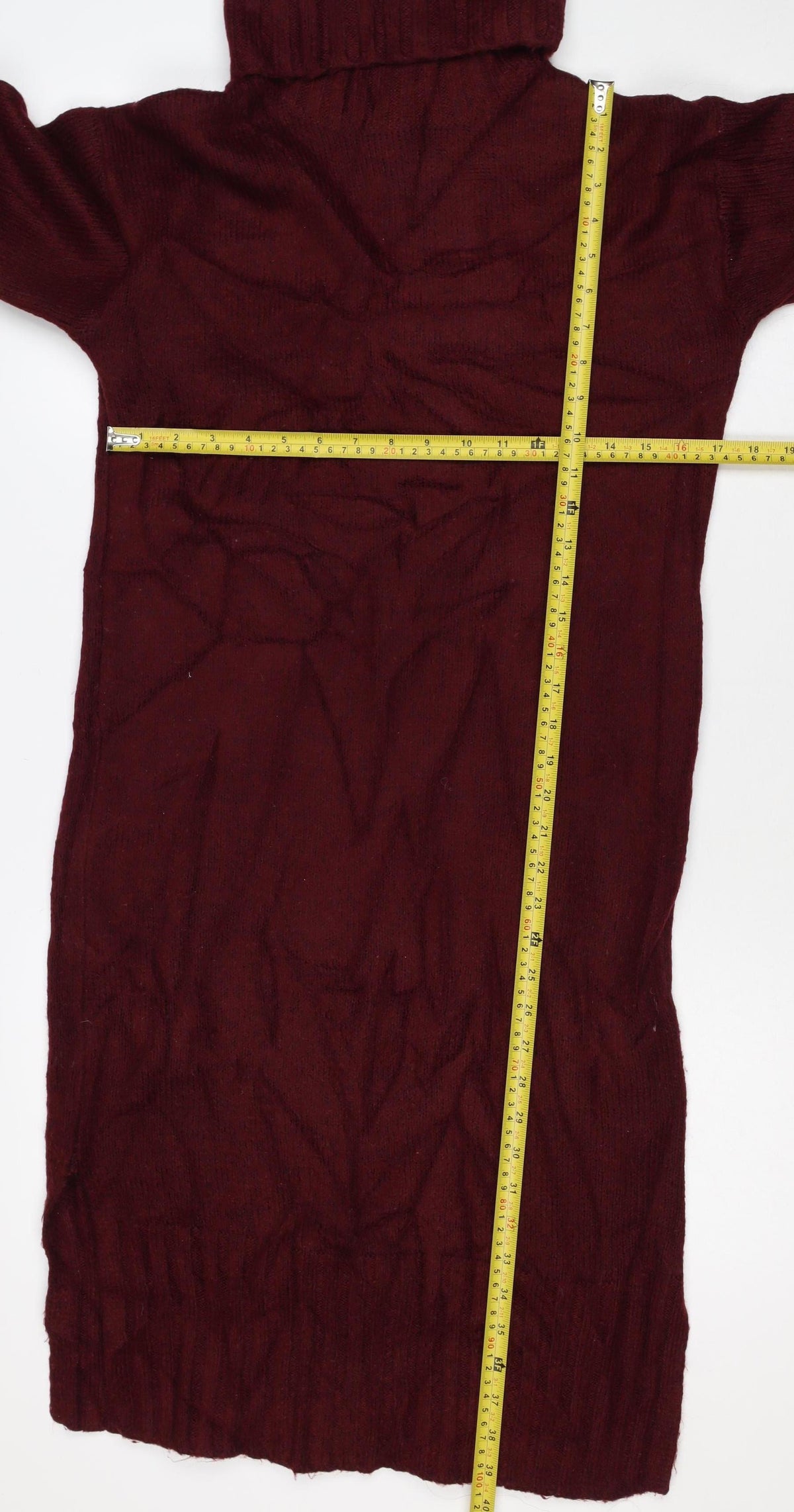 New Look Women’s Red S Cable Knit Roll Neck Jumper Dress