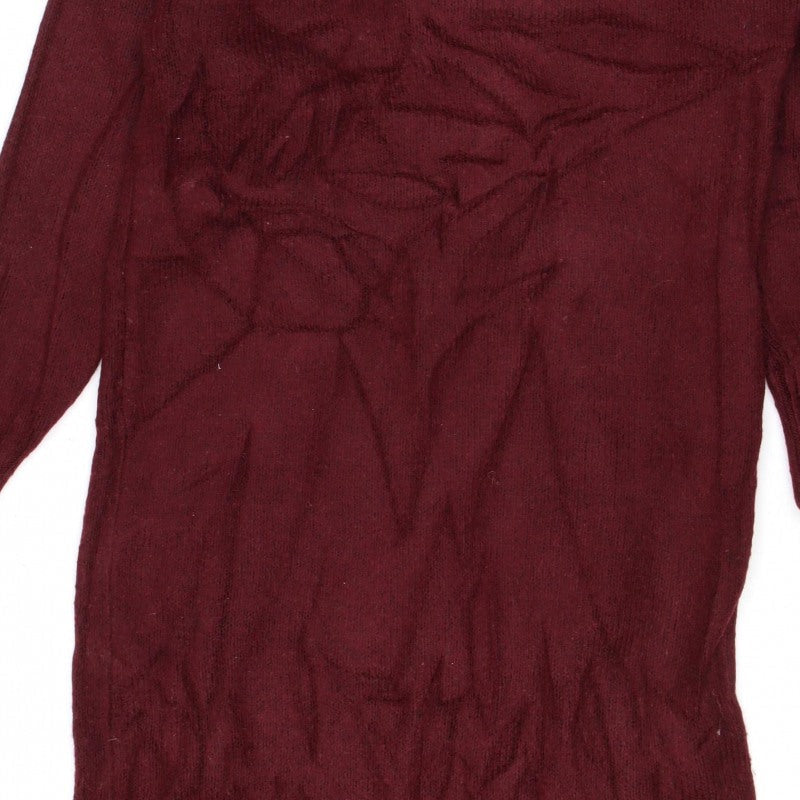 New Look Women’s Red S Cable Knit Roll Neck Jumper Dress